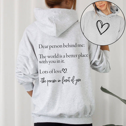 Dear Person Behind Me Heart Positivity Kindness Mental Health Tee | J&J Shop Online