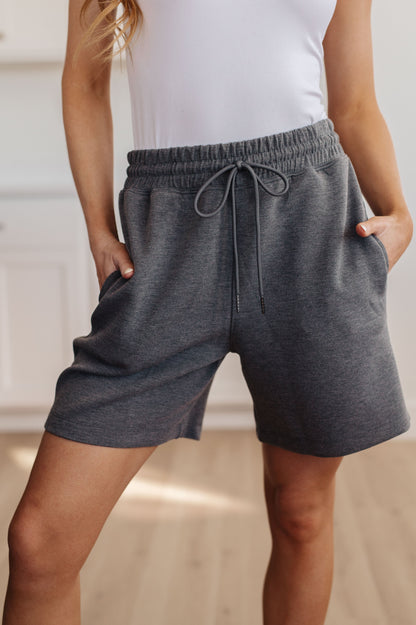 Casual Lounge Shorts from J&J SHOP ONLINE, high-rise with a snug fit and functional drawstring for adjustable comfort.