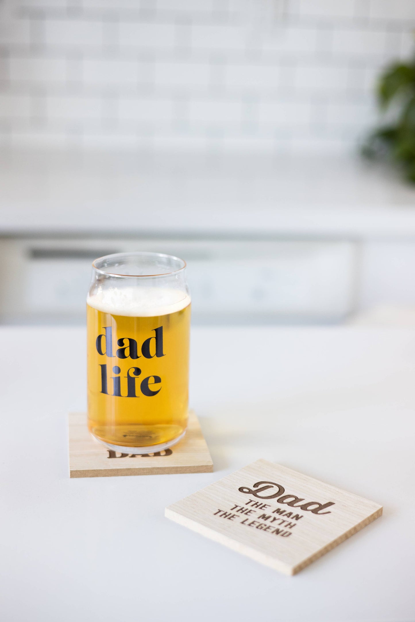 Dad Life Beer Glass filled with beer, ready to be enjoyed, available at J&J Shop Online as seen on Jessica and Juan from 90 Day Fiancé.