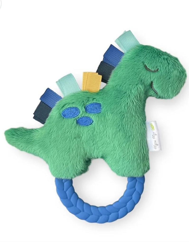 Front view of Itzy Ritzy Dino Rattle from J&J Shop Online.