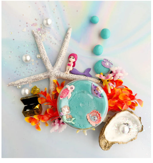 Mermaid Sensory Play Doh Kit by J&J Shop Online – Includes Blue Hawaiian KidDough and sea-themed charms