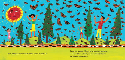 Interior page of Nos Vamos a México from J&J Shop Online, showing rhyming text and vibrant illustrations.