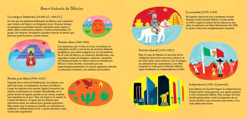 Child reading Nos Vamos a México from J&J Shop Online, engaging with the colorful illustrations and text.