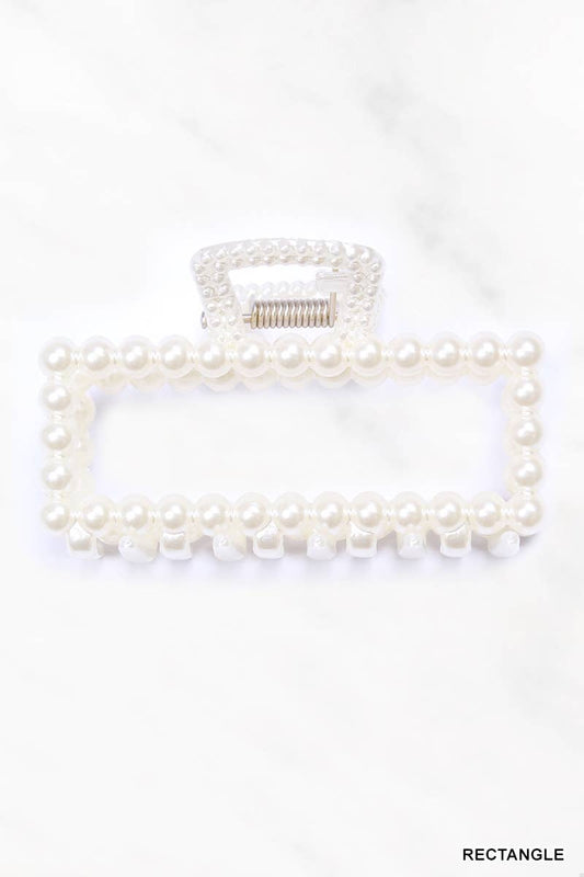 Pearl Hair Claw Clip from J&J SHOP ONLINE, featuring a sophisticated pearl finish and available in multiple styles.