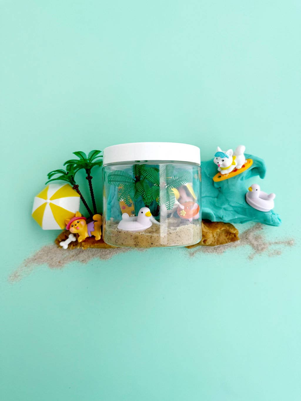 Exciting Puppy Beach Party Summer Play Kit from J&J SHOP ONLINE, featuring colorful KidDough and fun beach-themed accessories.