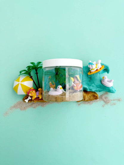 Exciting Puppy Beach Party Summer Play Kit from J&J SHOP ONLINE, featuring colorful KidDough and fun beach-themed accessories.