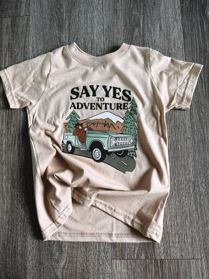 Trendy Kids T-Shirt - Say Yes to Adventure Design, Comfortable Summer Clothing for Kids - J&J Shop Online collection by juan and jessica 90 day fiance stars