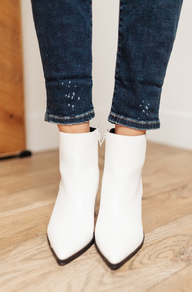 Amari Ankle Boots in White from J&J Shop Online - Chic Ankle Boots