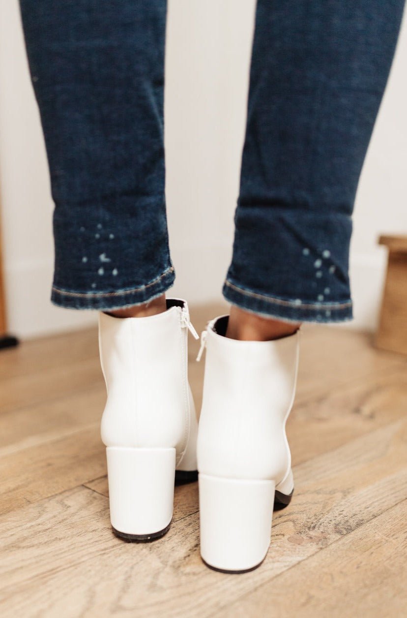 Amari Ankle Boots in White from J&J Shop Online - Stylish Fashion Footwear