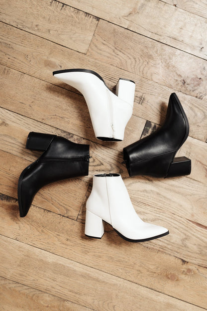 Amari Ankle Boots in White from J&J Shop Online - Stylish Women's Boots Front View