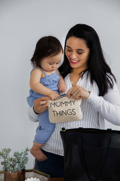 Pearhead canvas pouches set for organizing mommy and baby essentials, available at J&J Shop Online