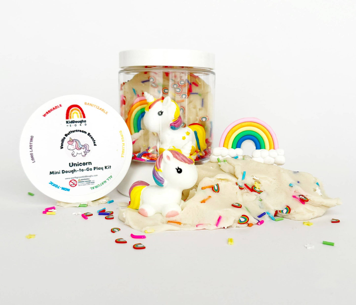 Vanilla Buttercream Scented KidDough and Play Pieces in Unicorn Mini Dough-To-Go Kit by J&J SHOP ONLINE