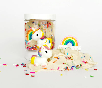 Unicorn Vanilla Buttercream Mini Dough-To-Go Sensory Play Kit with Unicorn Figurine and Rainbow Charms by J&J SHOP ONLINE